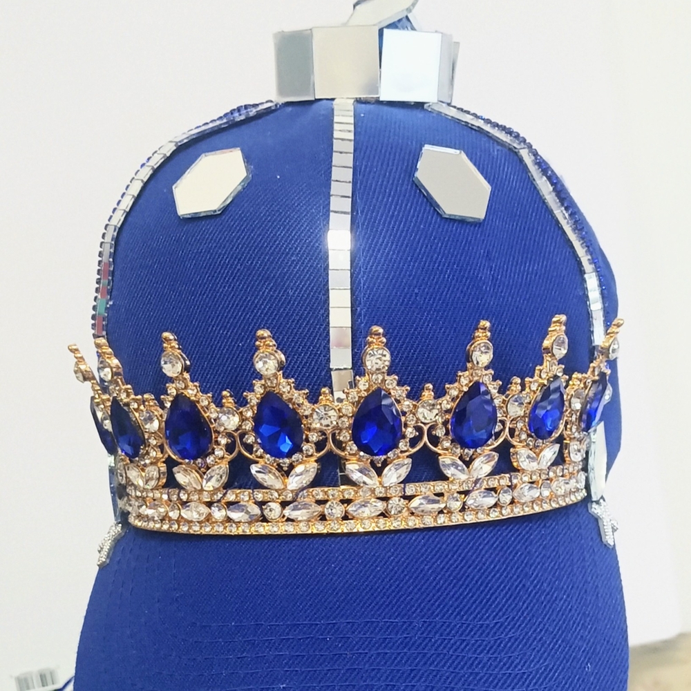 Blue and Gold Embellished Cap